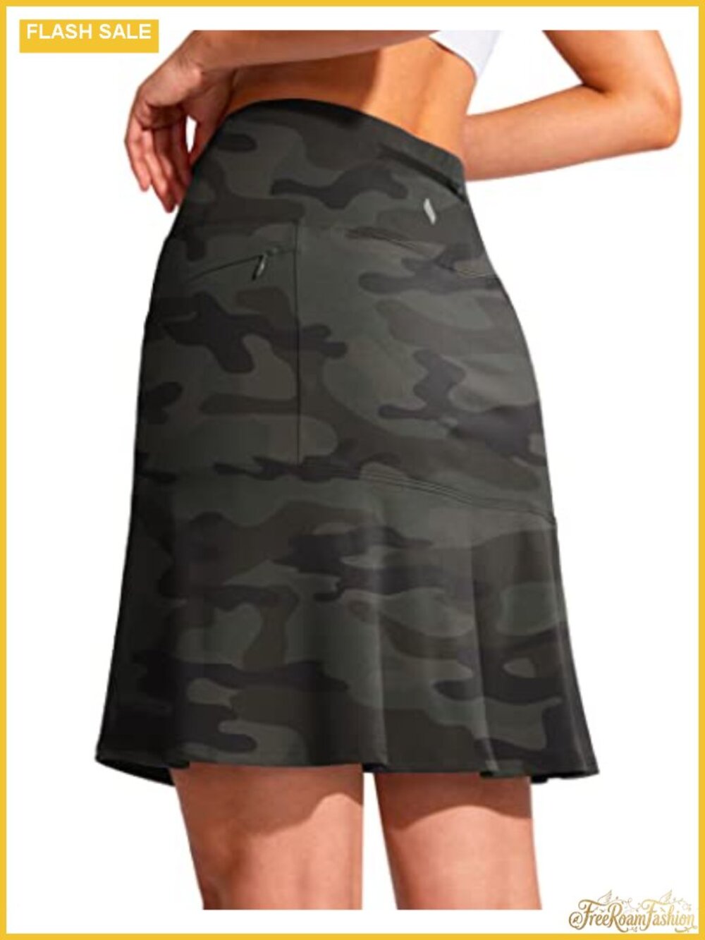 19" Ruffled Golf Skort High Waist Knee Length UPF50+ Athletic Tennis